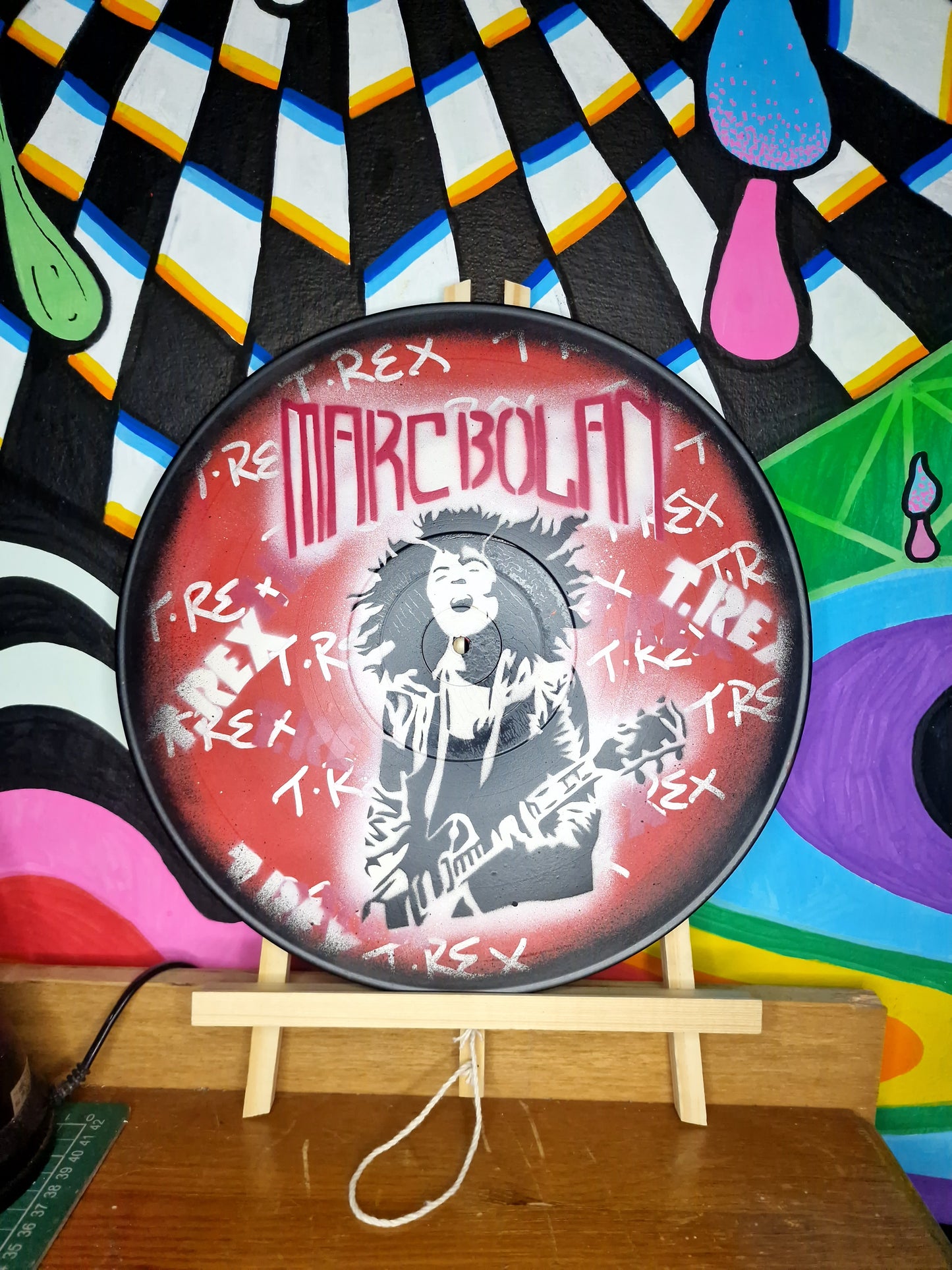 Original 'Marc Bolan Vinyl' Upcycled Art
