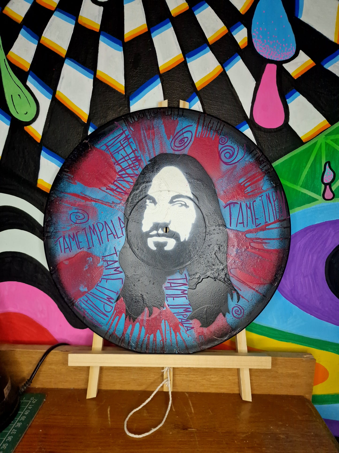 Original 'Tame Impala Vinyl' Upcycled Art