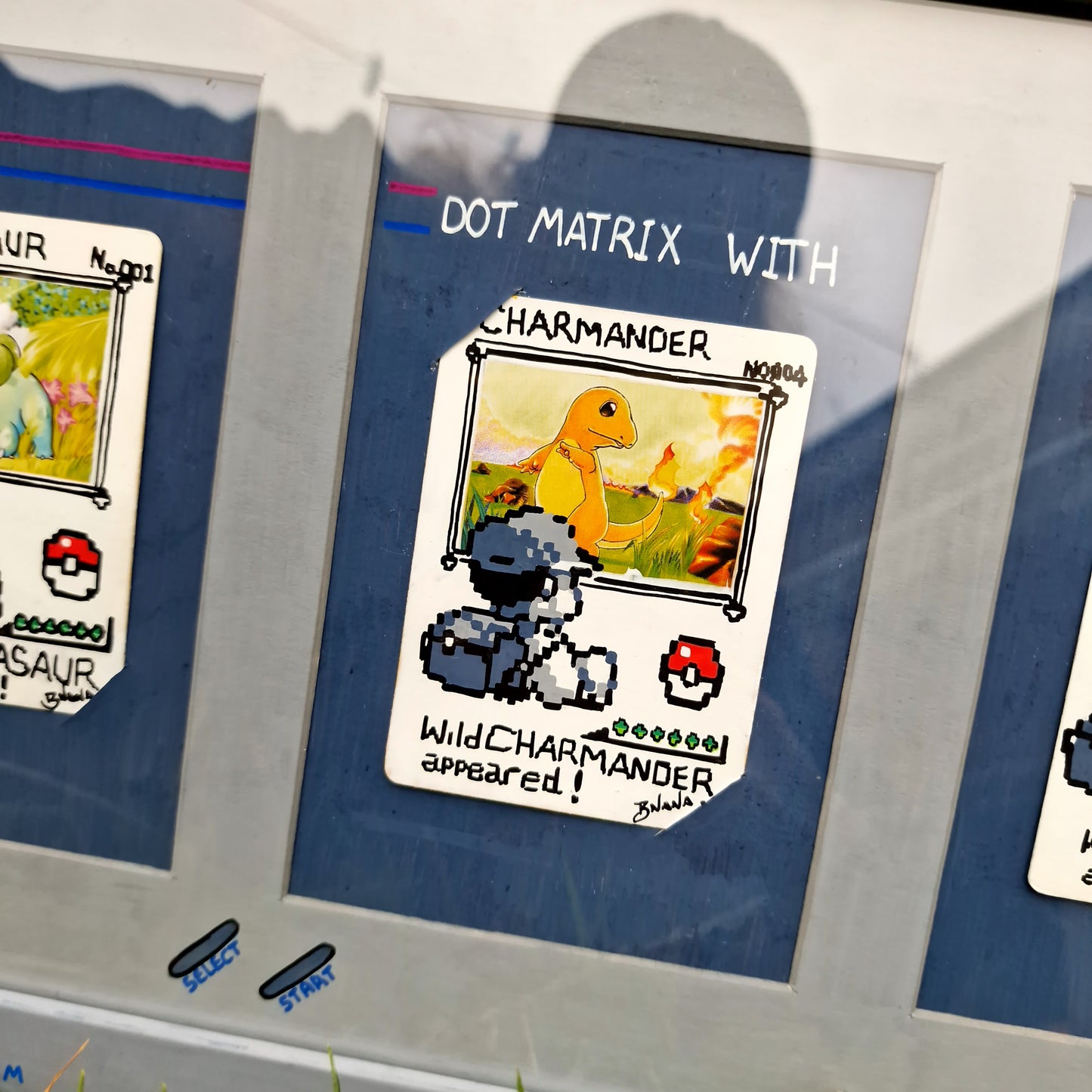 Pokemon Card #17, #18, #19 'Base starters' Framed