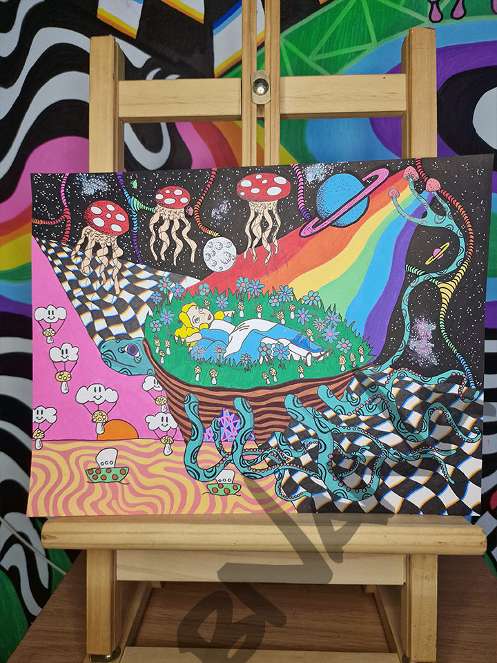 Original 'On a Meadow' Unframed