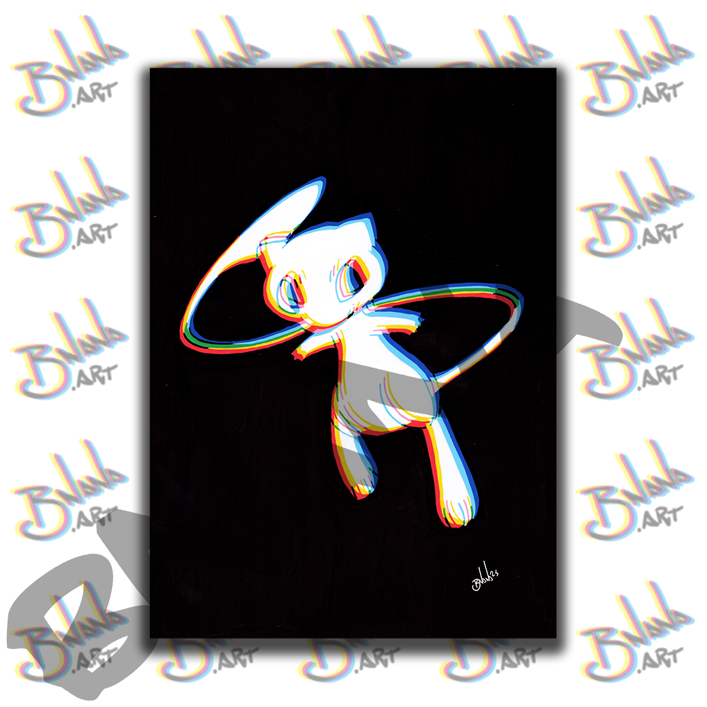 Unlimited Print 'Mew' Poke Glitch Art Collection