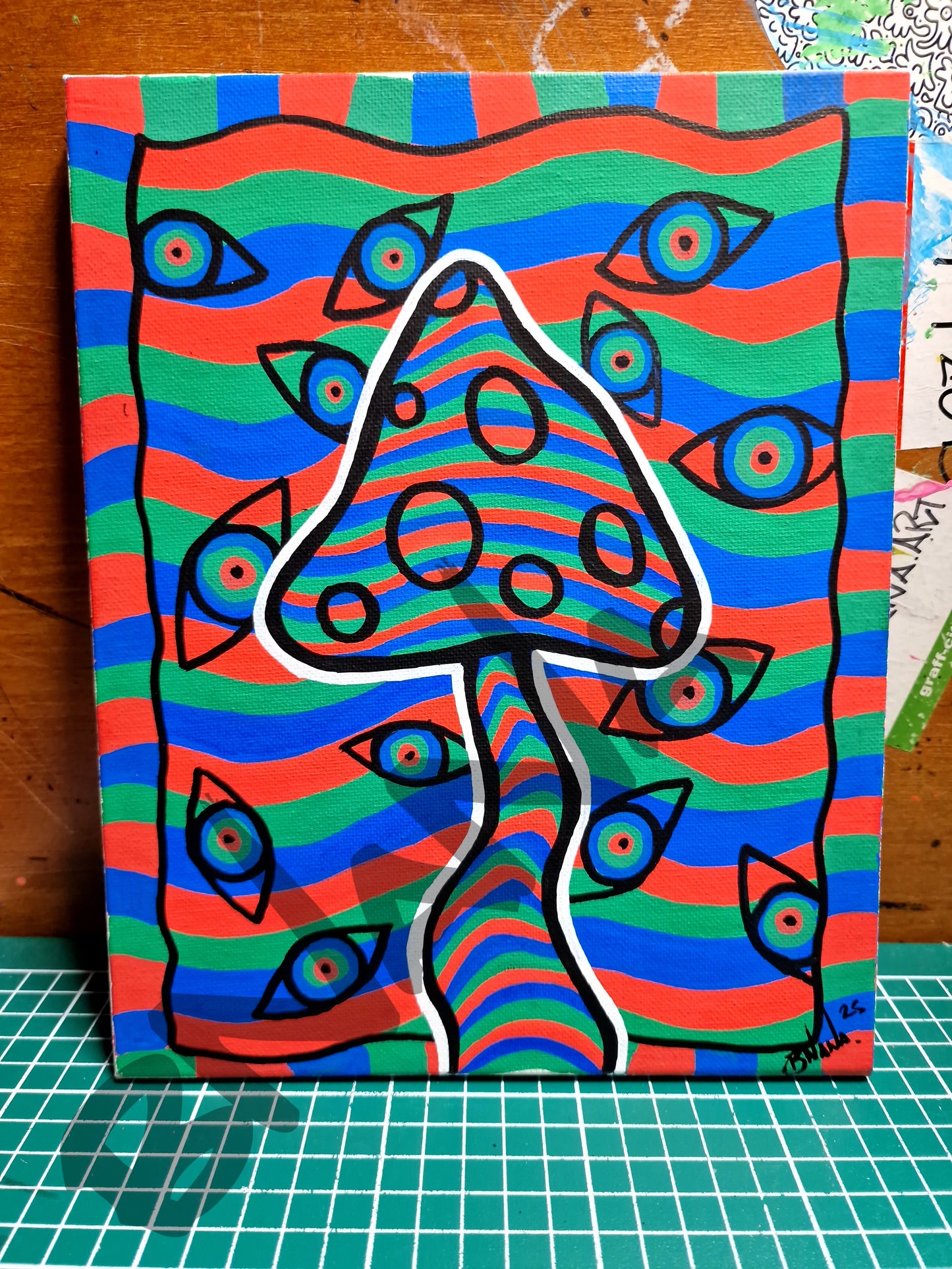 Original 'Shroom and the Eyes' Canvas