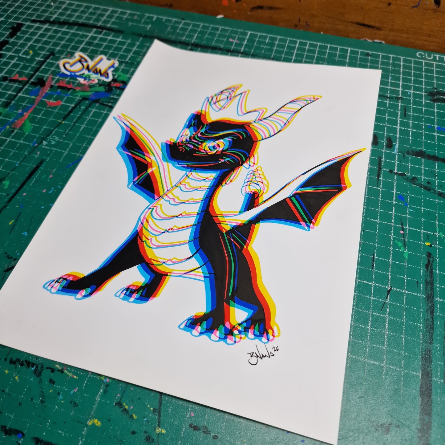 Limited Edition Hand Signed Print 'Spyro' Glitch collection