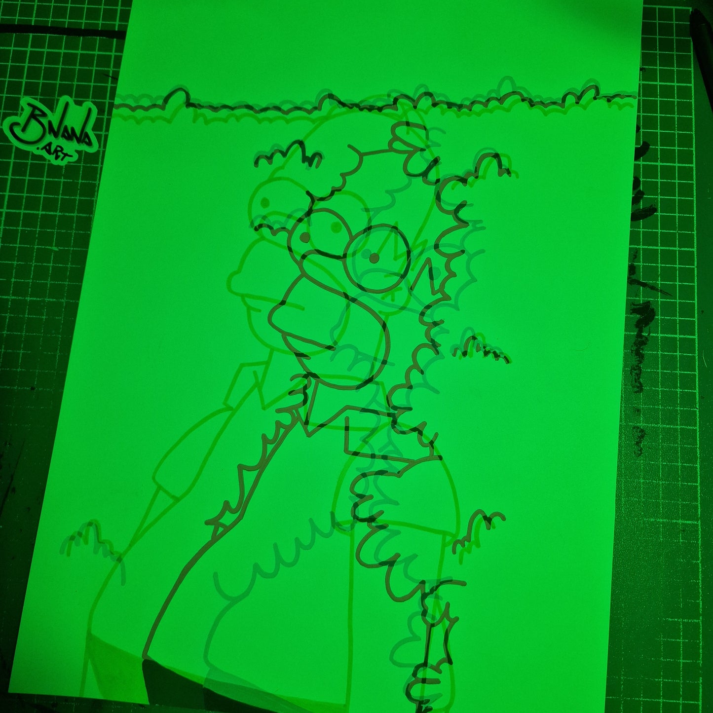 Limited Edtion Hand Signed Print 'Hedge Homer' Glitch collection