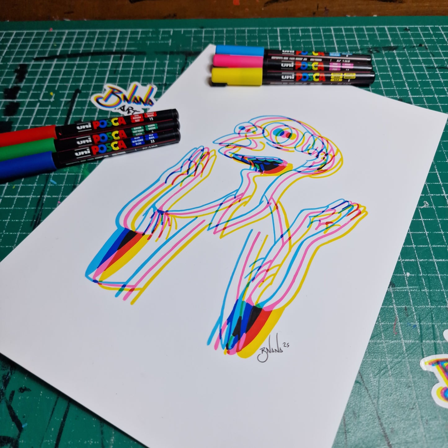 Limited Edition Hand Signed Print 'Mr Burns' Glitch collection