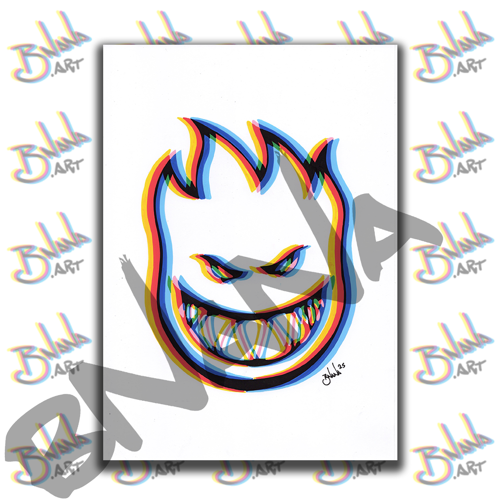 Limited Edition Hand Signed Print 'Spitfire' Glitch Art Collection