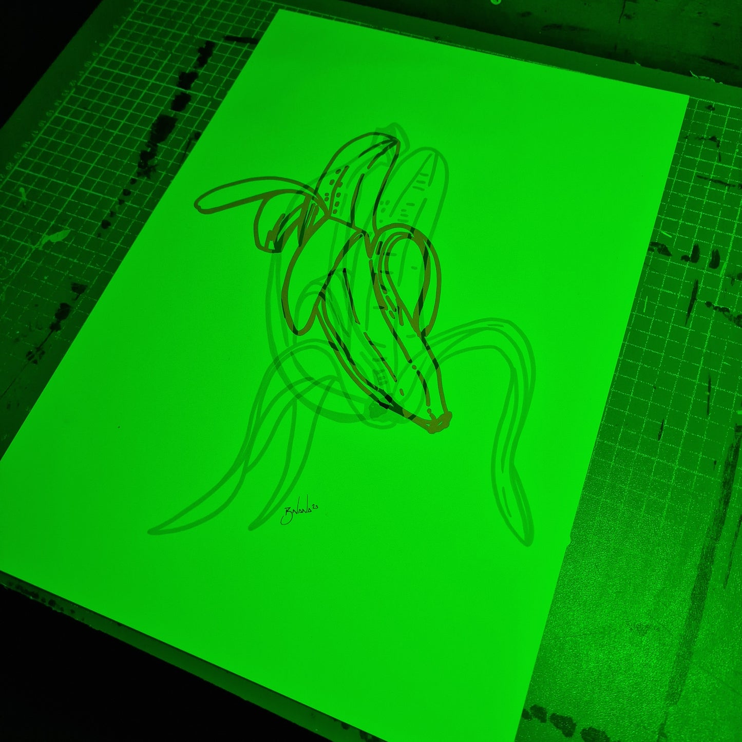 Limited Edition Hand Signed Print 'The Self Peeling Banana' Glitch collection