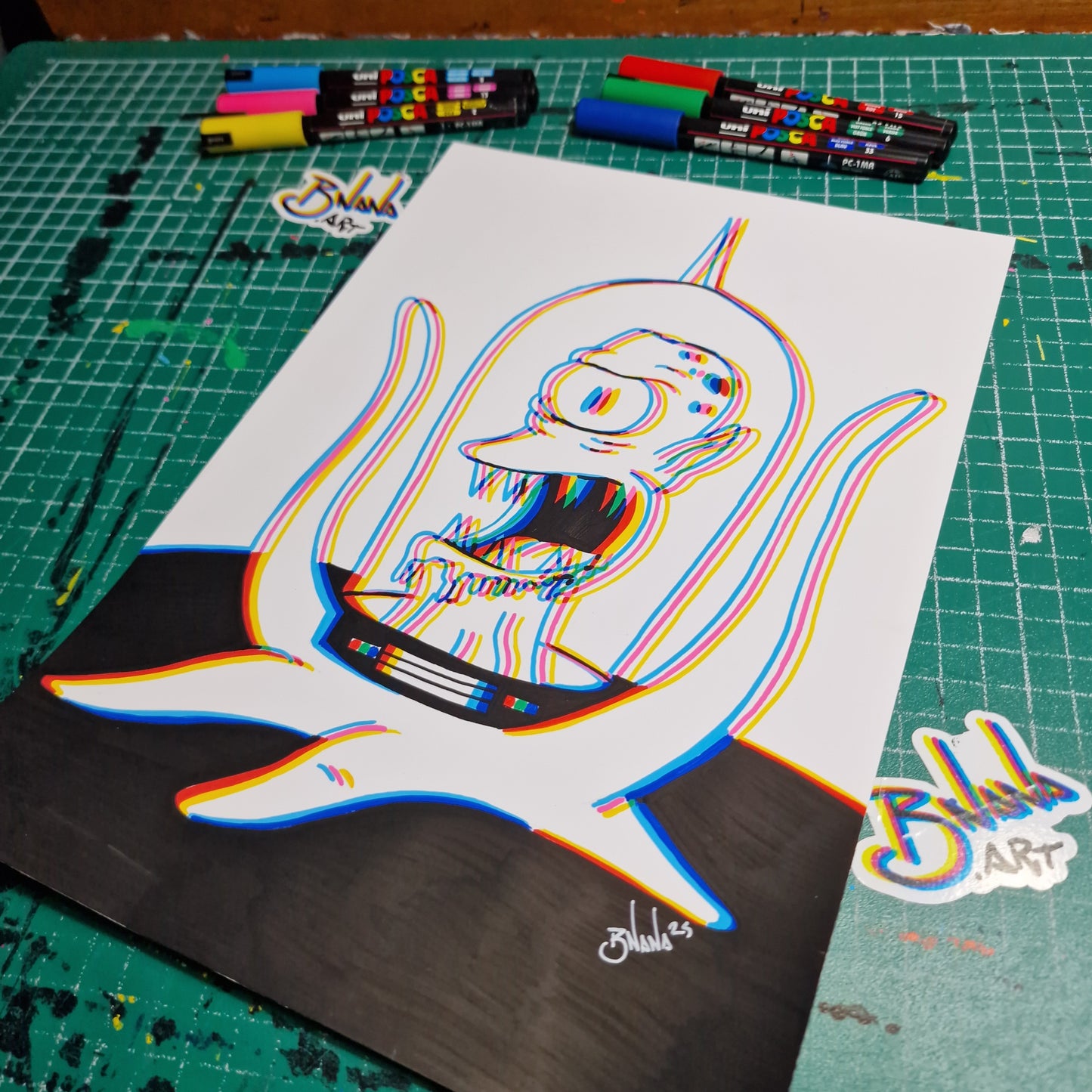 Limited Edition Hand Signed Print 'Kang' Glitch collection