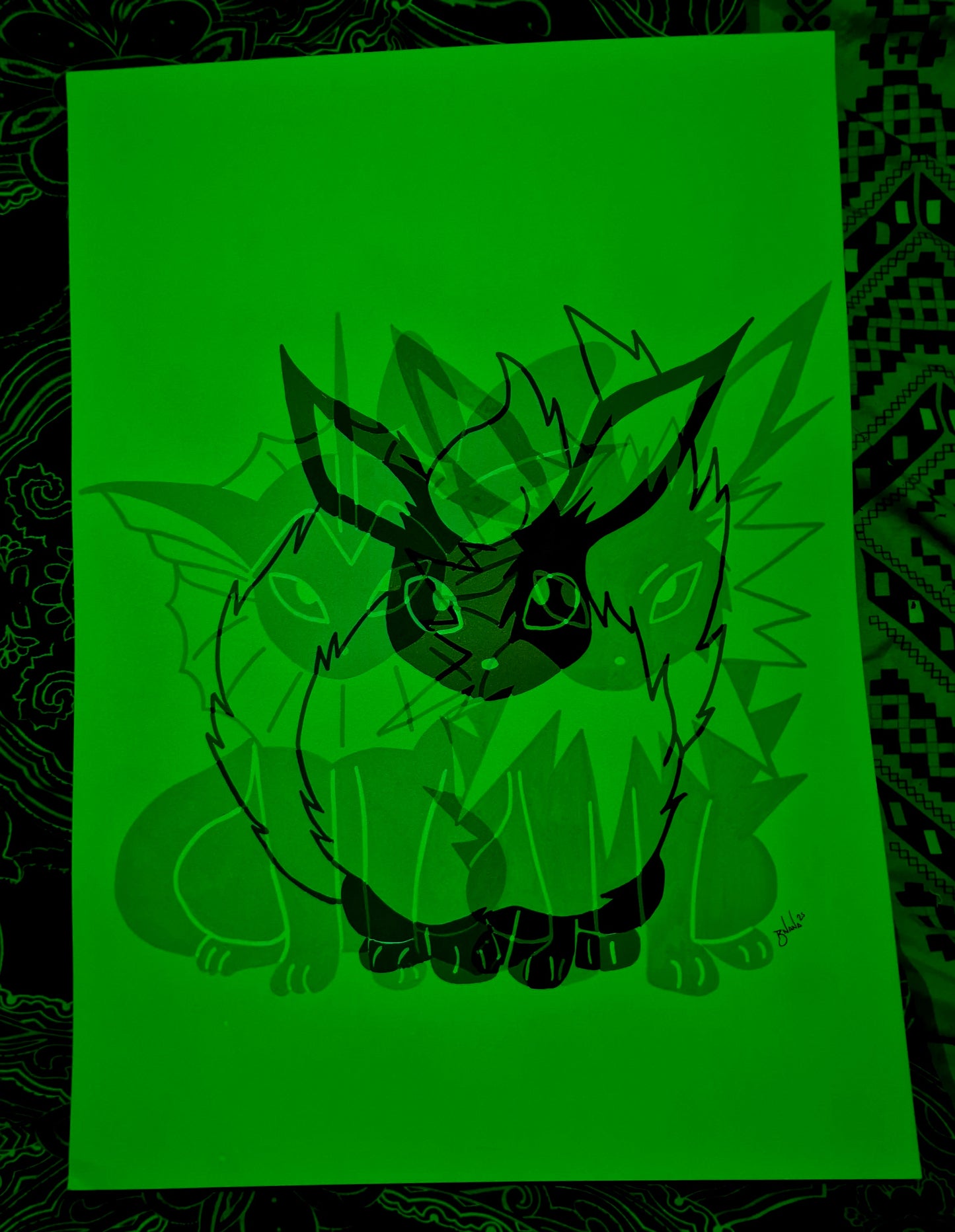 Limited Edition Hand Signed A3 Size Print 'Eeveelutions' Glitch collection