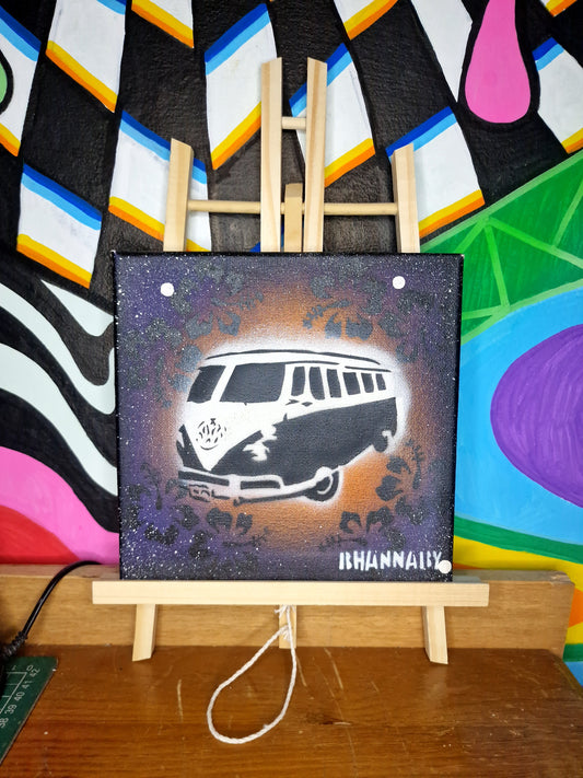 Original 'VW Splitty' Small Square Canvas