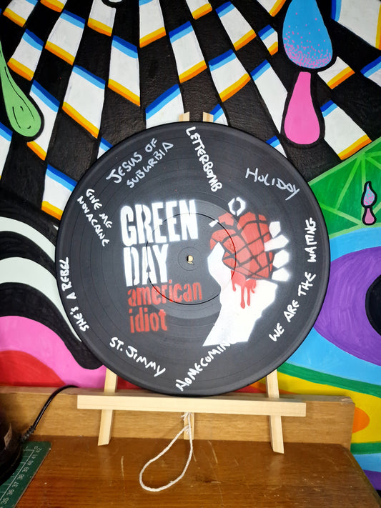 Original 'Greenday Vinyl' Upcycled Art