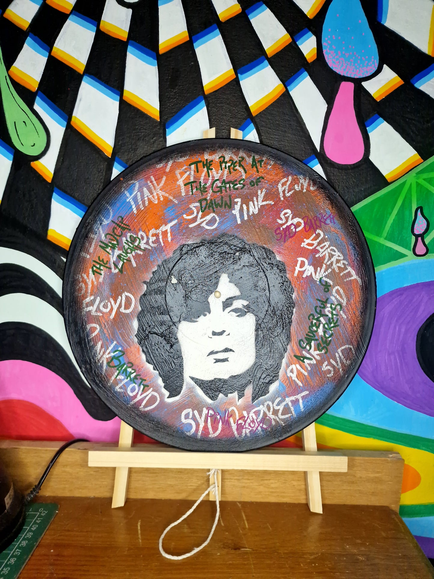 Original 'Syd Barrett Vinyl' Upcycled Art