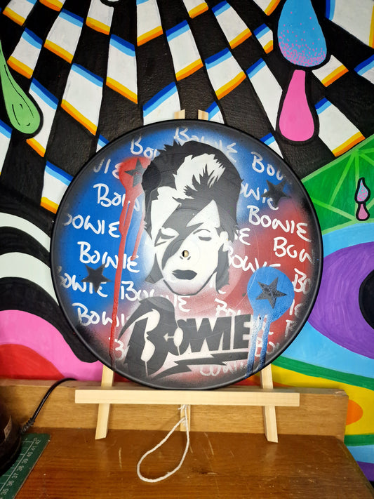 Original 'Bowie Vinyl' Upcycled Art
