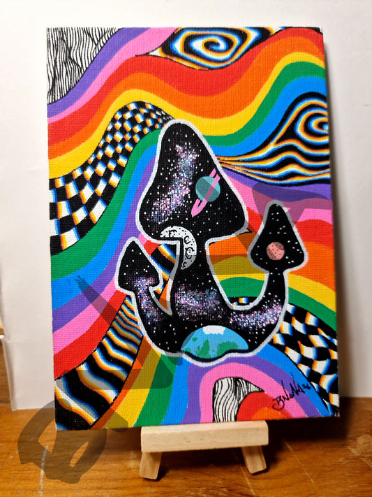 Mini A5 Canvas 'Reverse Shroomiverse'