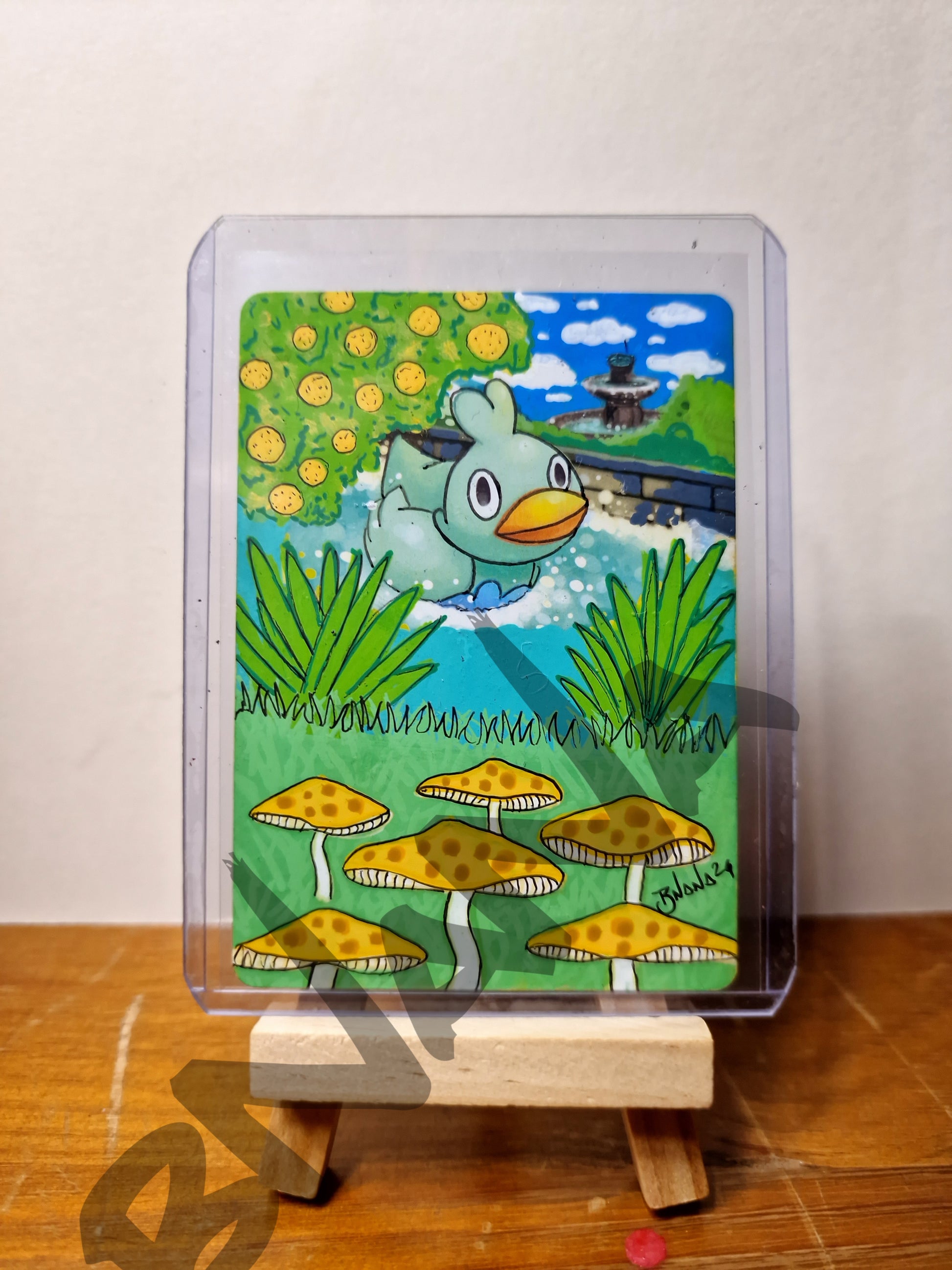 Pokemon Card #28 'Ducklett' - framed Pokemon Card #28 'Ducklett' - framed