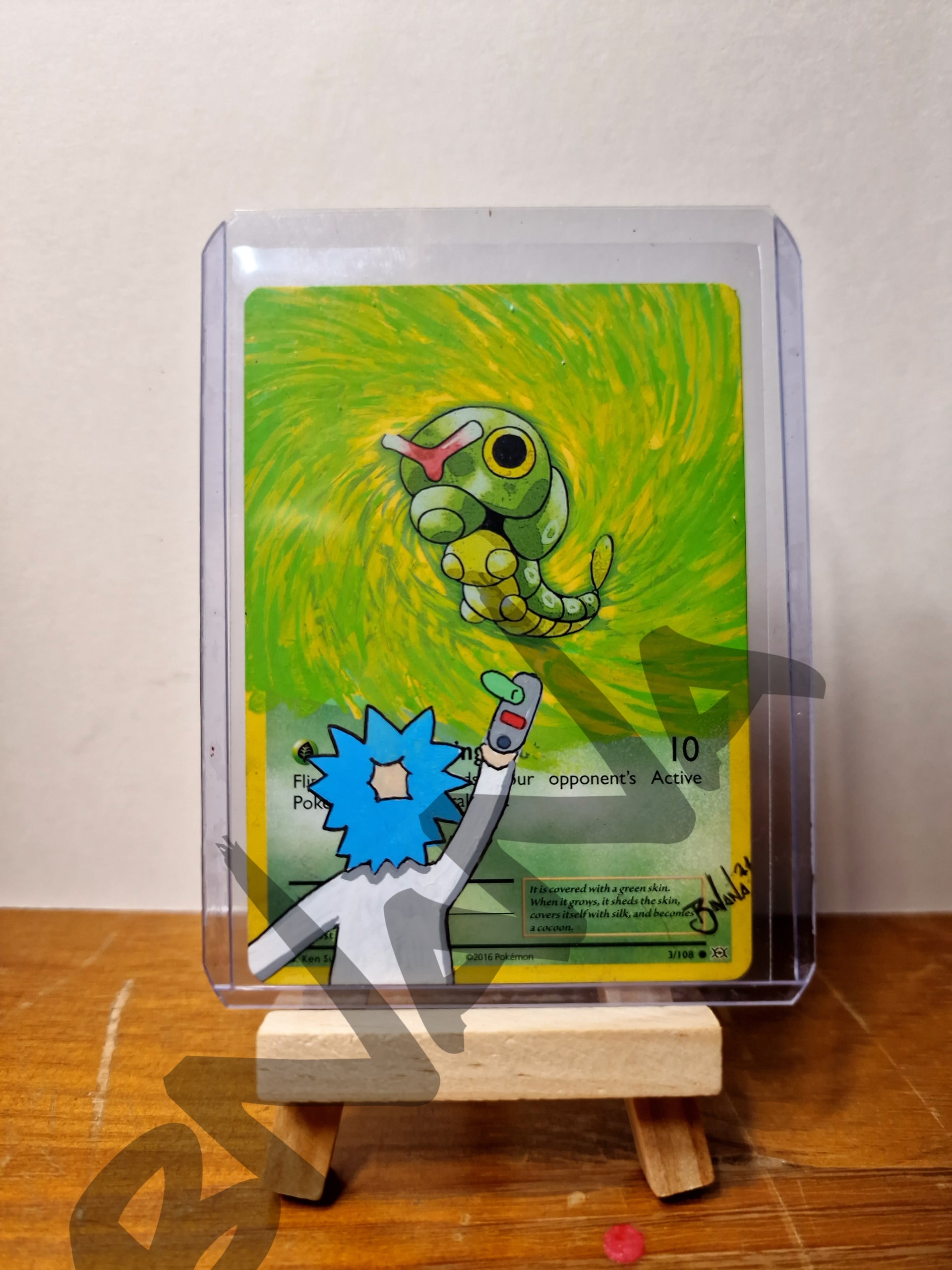 rick and morty pokemon cards Pokemon Card #25 'Rick 'n' Caterpie' – BNANA Art