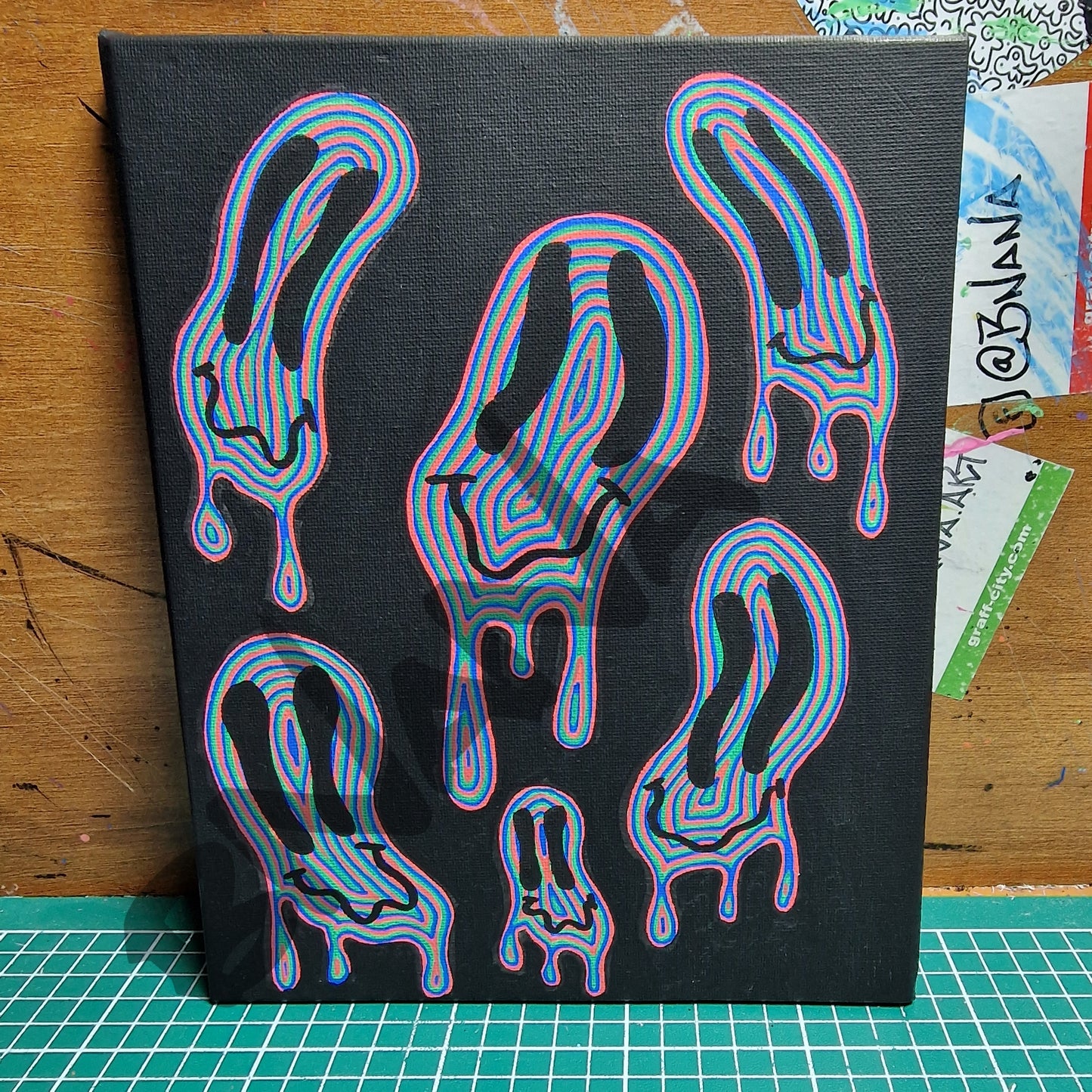 Original 'Trippy Smileys' Canvas
