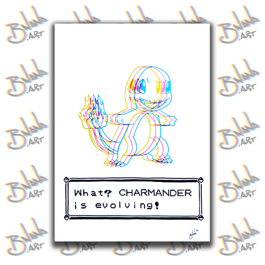 Unlimited Print 'Chamander is evolving' Poke Glitch collection