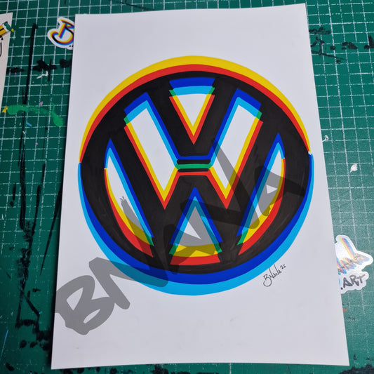 Limited Edition Hand Signed print 'VW' glitch collection (limited to 20 prints)