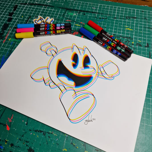 Limited Edition Hand Signed Print 'Pacman' Glitch collection