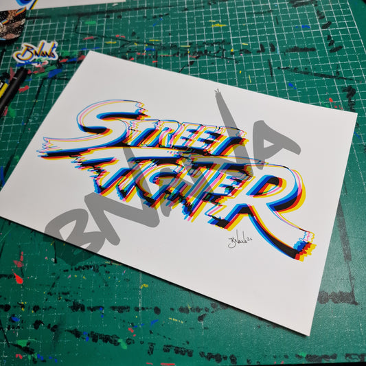 Limited Edition Hand Signed Print 'Street Fighter' Glitch collection