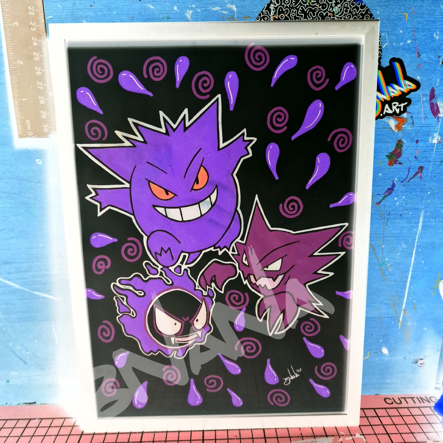 Unlimited Print 'Gastly, Haunter & Gengar' Poke Inverted Art Collection