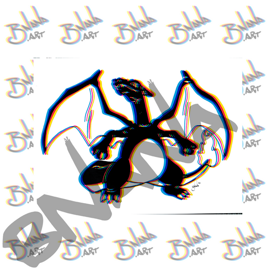 Limited Edition Print 'Charizard Glitchzard' Poke Glitch Art Collection