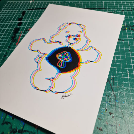 Limited Edition Hand Signed Print 'Glitch Bear Shroomy' Glitch collection