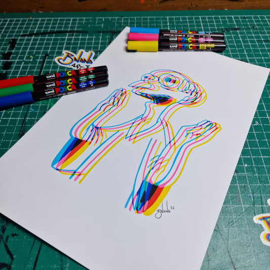 Limited Edition Hand Signed Print 'Mr Burns' Glitch collection