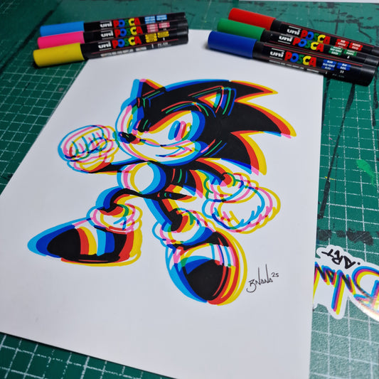 Limited Edition Hand Signed Print 'Sonic' Glitch collection