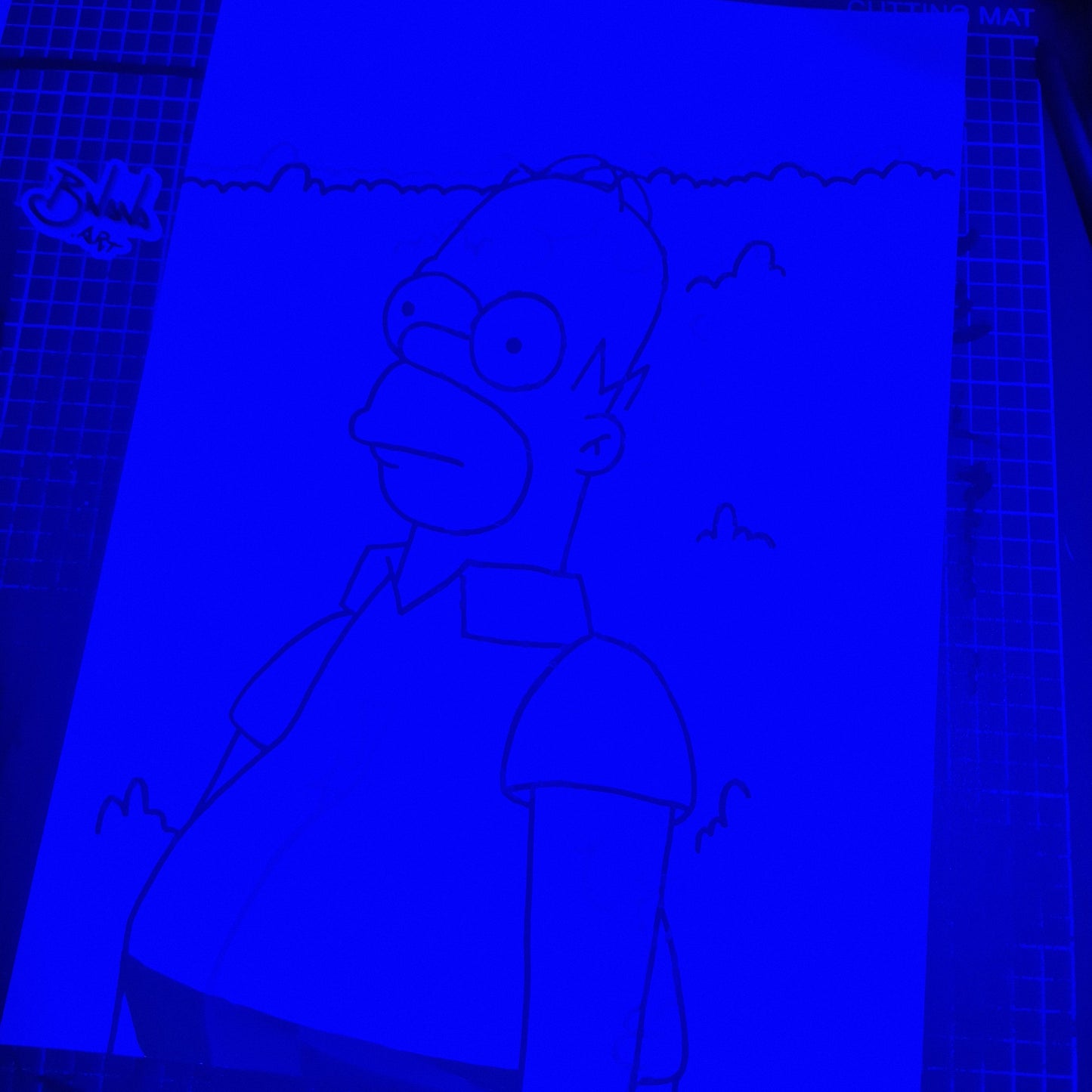 Limited Edtion Hand Signed Print 'Hedge Homer' Glitch collection