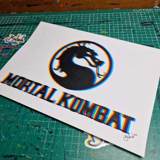 Limited Edition Hand Signed Print 'Mortal Kombat' Glitch collection
