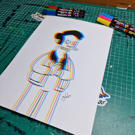 Limited Edition Hand Signed Print 'Apu' Glitch collection