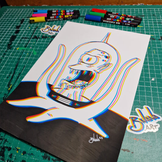 Limited Edition Hand Signed Print 'Kang' Glitch collection