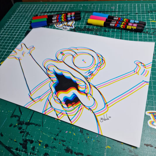 Limited Edition Hand Signed Print 'Screamin Homer' Glitch collection