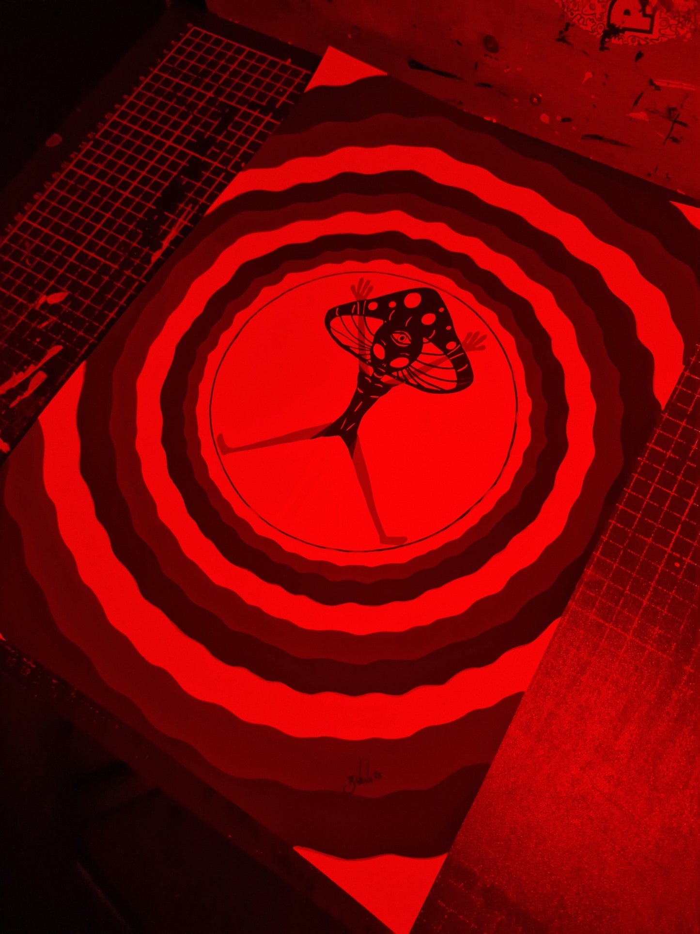 Limited Edition Hand Signed Print 'Vitruvian Shroomian' light reactive collection