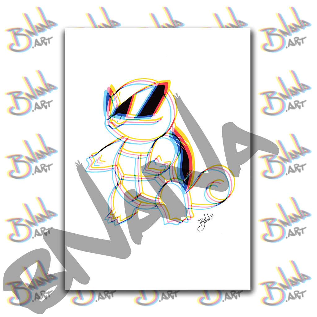 Unlimited Print 'Squirtle' Poke Glitch Art Collection